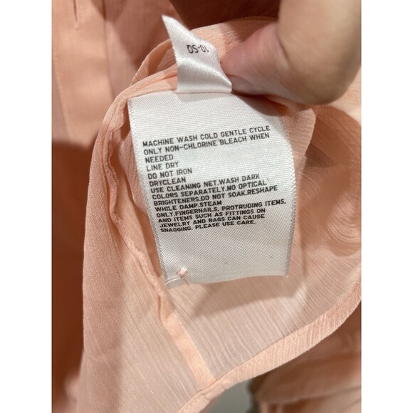 Uniqlo :C Women XL Sheer Volume Long Sleeve Blouse With Tank Top Pink NWT - Picture 10 of 10